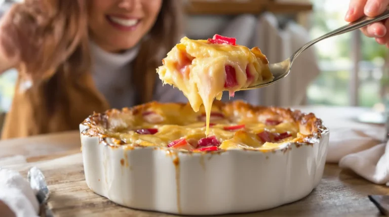 Clafoutis à la rhubarbe : ma recette facile et moelleuse que je refais chaque printemps Clafoutis à la rhubarbe : ma recette facile et moelleuse que je refais chaque printemps