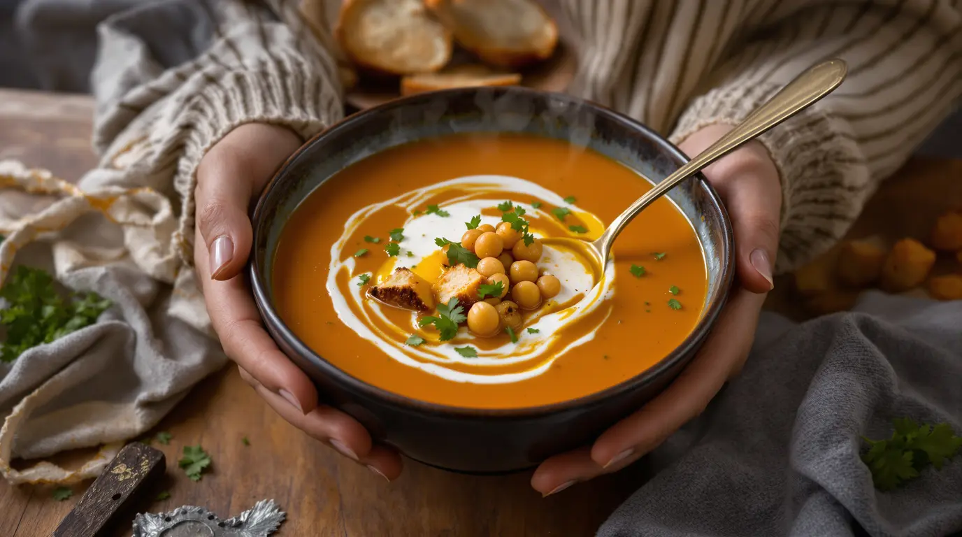 Velouté pois chiches-carottes au cumin : mon dîner complet et healthy pour les soirs de flemme Velouté pois chiches-carottes au cumin : mon dîner complet et healthy pour les soirs de flemme
