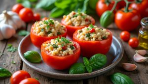 découvrez notre recette simple et savoureuse de tomates farcies au riz, idéale pour un repas gourmand et facile à préparer.