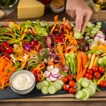 présentation decoration plateau de crudités
