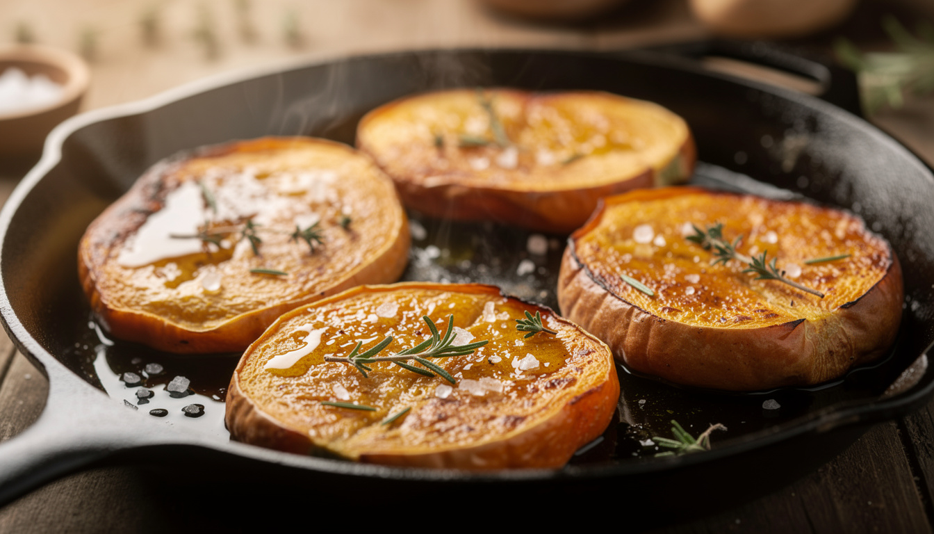 découvrez nos astuces simples et efficaces pour réussir parfaitement la cuisson des tranches de butternut à la poêle, et sublimer vos plats d'automne.